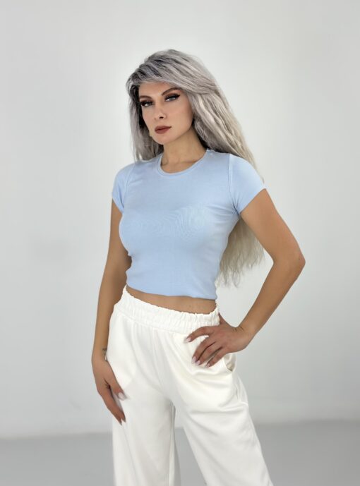 Bebe Mavi Bisiklet Yaka Tshirt