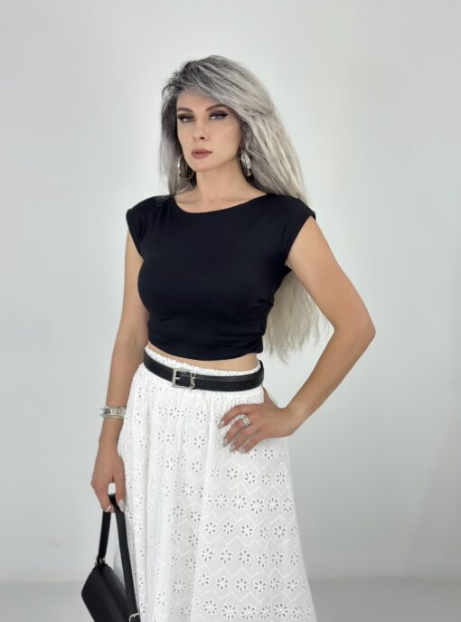 Siyah Likralı Yan Büzgülü Body