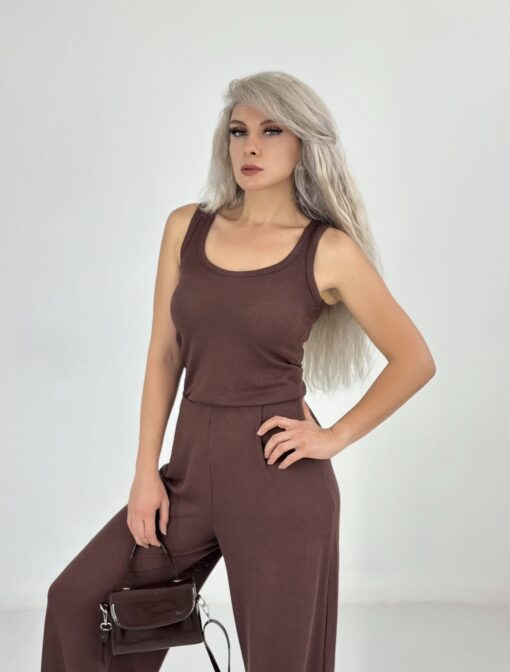 Kahverengi Merserize Atlet Takım - Görsel 3