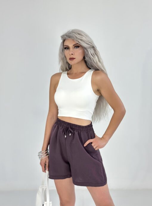 Beyaz Halter Yaka Crop Atlet