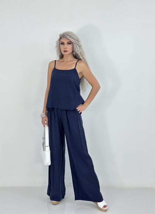 Lacivert Askılı Bluz Pantolon Takım - Görsel 4