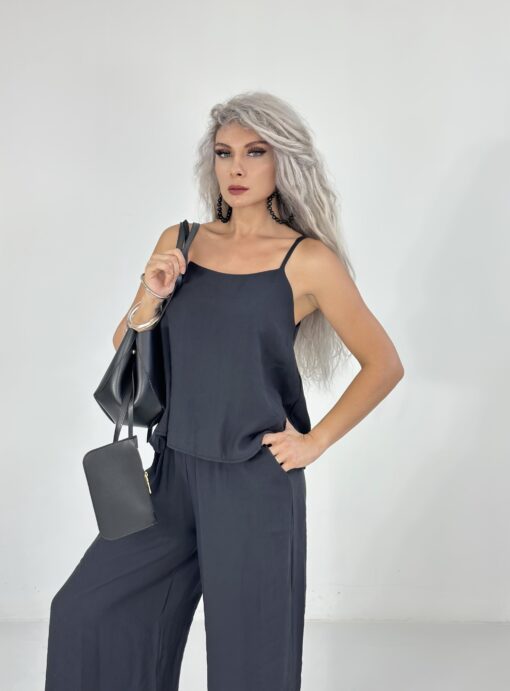 Siyah Askılı Bluz Pantolon Takım - Görsel 6