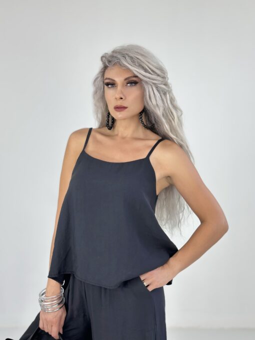 Siyah Askılı Bluz Pantolon Takım - Görsel 3