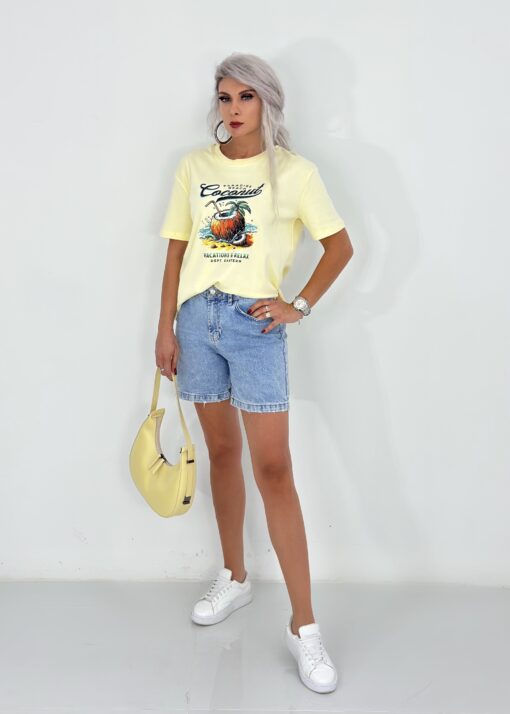 Sarı Coconut Baskılı Tshirt - Görsel 5