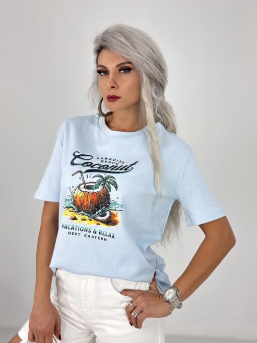 Mavi Coconut Baskılı Tshirt - Görsel 3