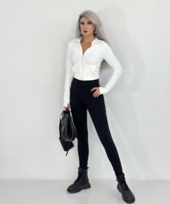 Alternative view of Siyah Yüksek Bel Toparlayıcı Çelik Tayt