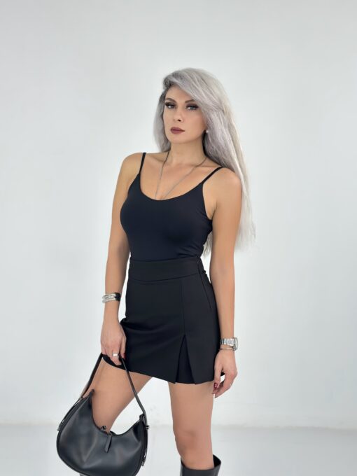 Siyah İp Askılı Bodysuit - Görsel 4
