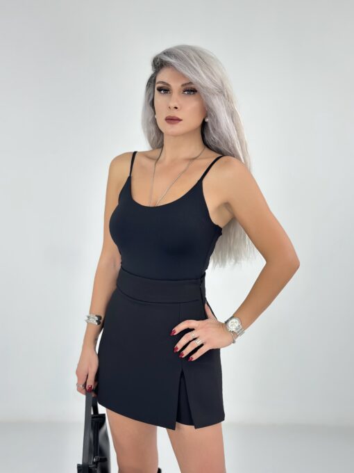 Siyah İp Askılı Bodysuit - Görsel 3