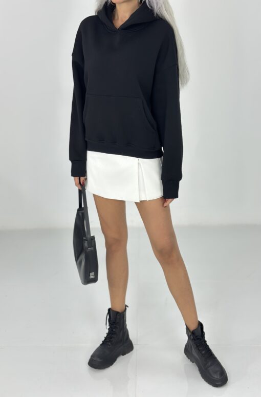 Siyah Şardonlu Cepli Sweatshirt - Görsel 4