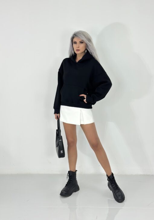 Siyah Şardonlu Cepli Sweatshirt - Görsel 3