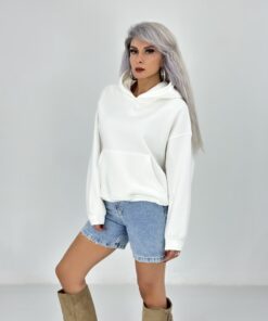 Alternative view of Beyaz Şardonlu Cepli Sweatshirt