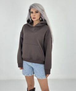 Alternative view of Kahve Şardonlu Cepli Sweatshirt