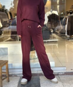 Alternative view of Bordo Kadife Fitilli Bol Paça Takım