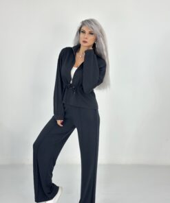 Siyah Bel Büzgülü Modal Takım