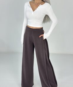 Kahve Oysh Kumaş Relax Pantolon