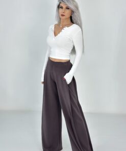 Alternative view of Kahve Oysh Kumaş Relax Pantolon