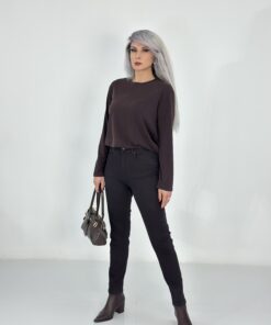 Alternative view of Koyu Kahve Push Up Yüksek Bel Jean