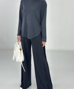 Alternative view of Antrasit Oysh Kumaş Dökümlü Bluz