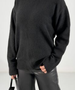 Alternative view of Siyah Bisiklet Yaka Yumoş Kazak