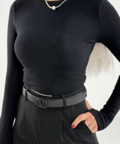 Alternative view of Siyah Parmak Geçmeli Oysh Kumaş Body