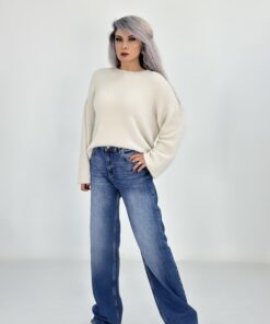 Alternative view of Mavi Yıkamalı Palazzo Jean