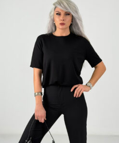 Siyah Modal Kumaş Tshirt