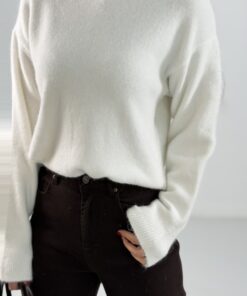 Alternative view of Beyaz Bisiklet Yaka Yumoş Kazak