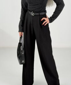 Alternative view of Antrasit Yarım Balıkçı Çelik Kumaş Bluz Kazak